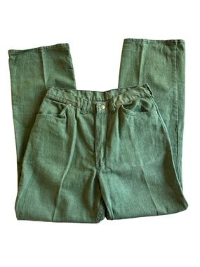 Vintage Maverick Blue Bell Green Jeans Women 28x28 Straight Leg USA 70s 80s